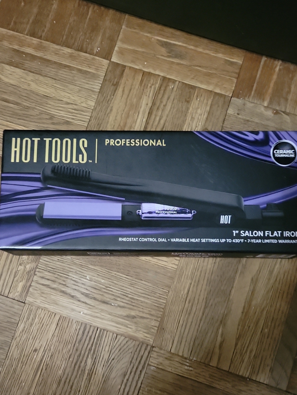 Professional 1" Salon Flat Iron in Purple and Black